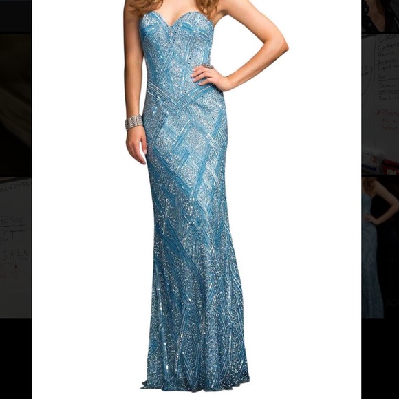 Brand New Scala Fully Beaded Prom Grad Dress - Picture 2 of 3